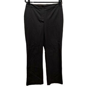 Chico’s Black Striped Straight Leg Pants Slacks Size 2 or 12
